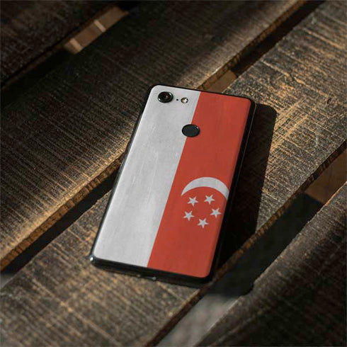 Singapore Flag Distressed Google Pixel 3 XL Skin